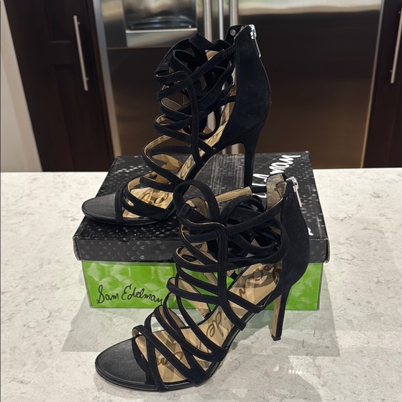 SAM EDELMAN ALBA Black Suede Heels - Picture 11 of 13